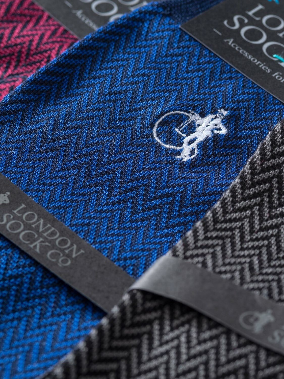 London Sock Co Bond St. Herringbone Socks Herringbone Pink